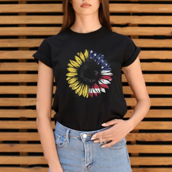 women's t-shirt fashion summer cotton american flag sunflower graphic print loose ladies instagram-style independenc, White
women's t-shirt fashion summer cotton american flag sunflower graphic print loose ladies instagram-style independenc, White