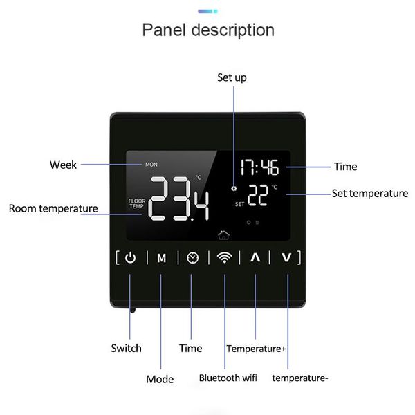 smart home control tuya temperature system touch screen for electric floor heating water/gas boiler remote controller
smart home control tuya temperature system touch screen for electric floor heating water/gas boiler remote controller
