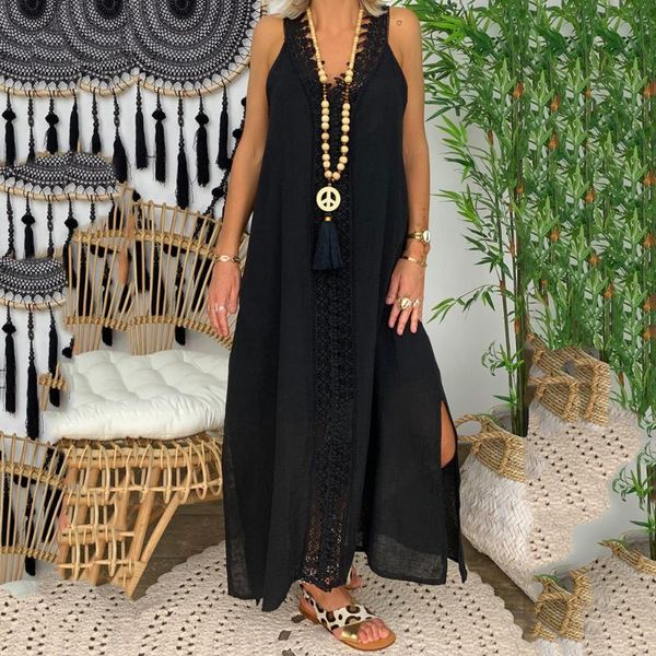 casual dresses summer women long dress plus size sleeveless v neck elegant for clothing vestidos mujer verano 2021, Black;gray
casual dresses summer women long dress plus size sleeveless v neck elegant for clothing vestidos mujer verano 2021, Black;gray