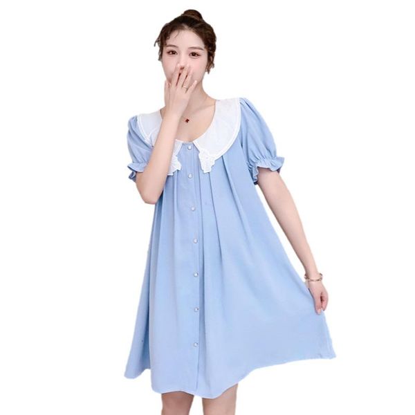 maternity dresses 2021 lapel summer clothes ployester black blue thin single-breasted solid color to knee dress for pregnant wom, White
maternity dresses 2021 lapel summer clothes ployester black blue thin single-breasted solid color to knee dress for pregnant wom, White
