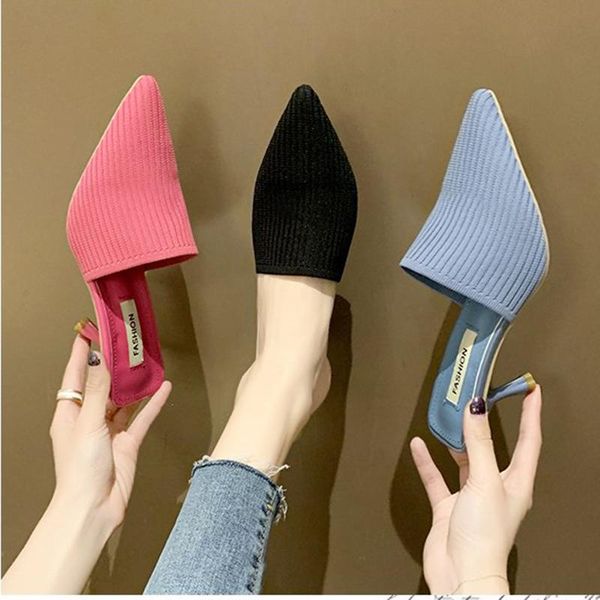 slippers candy weaving mules ladies stilleto high heels beach shoes knitted point cover toe flipflops breathable women, Black
slippers candy weaving mules ladies stilleto high heels beach shoes knitted point cover toe flipflops breathable women, Black
