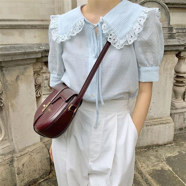 women's blouses & shirts cute striped patchwork lace women 2021 sweet short sleeves all match korean fashion, White
women's blouses & shirts cute striped patchwork lace women 2021 sweet short sleeves all match korean fashion, White