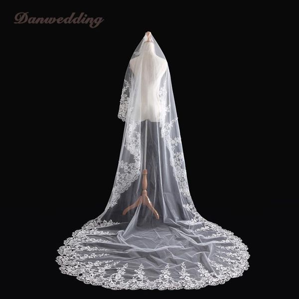 bridal veils 3m one layer lace edge white ivory cathedral wedding veil long accessories veu de noiva, Black
bridal veils 3m one layer lace edge white ivory cathedral wedding veil long accessories veu de noiva, Black