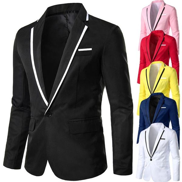 men's suits & blazers stylish blazer casual solid business wedding party wear coat suit single breasted thin slim outwear jackets, White;black
men's suits & blazers stylish blazer casual solid business wedding party wear coat suit single breasted thin slim outwear jackets, White;black