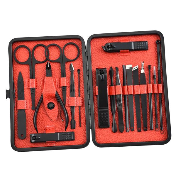 18 pieces professional manicure stainless steel pedicure care tool set for men women cutter cuticle clippers kit with case
18 pieces professional manicure stainless steel pedicure care tool set for men women cutter cuticle clippers kit with case
