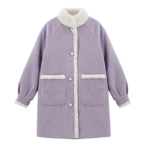 women violet white faux fur coat outwear button warm thick stand collar pocket single-breasted c0448 210514, Black
women violet white faux fur coat outwear button warm thick stand collar pocket single-breasted c0448 210514, Black