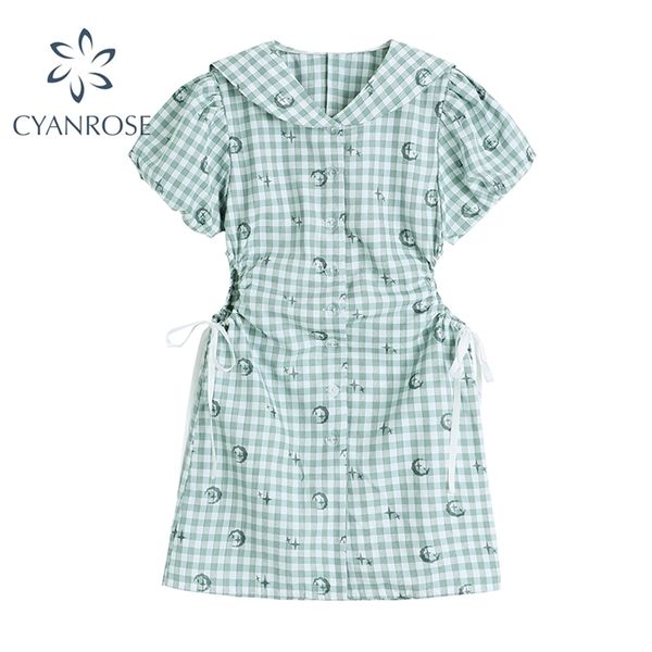 green plaid button up shirt women dresses summer sailor collar puff sleeve hollow out tunic moon print mini dress female 210515, Black;gray
green plaid button up shirt women dresses summer sailor collar puff sleeve hollow out tunic moon print mini dress female 210515, Black;gray