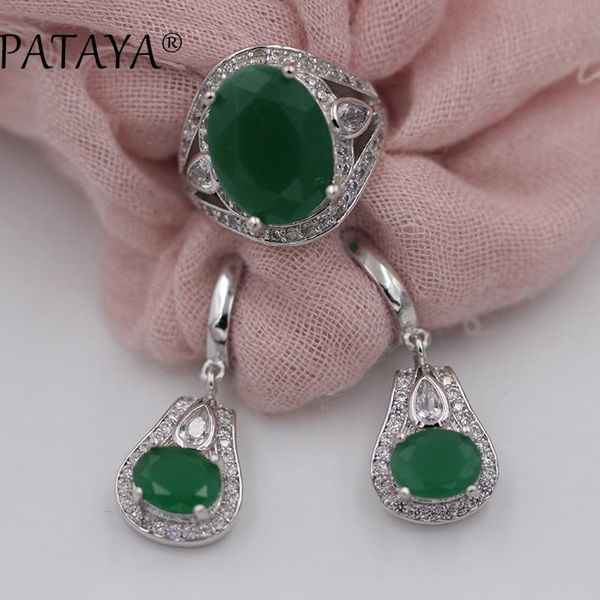 earrings & necklace pataya multicolor oval natural zirconia ring sets women romantic wedding party true white gold green india jewelry set, Silver
earrings & necklace pataya multicolor oval natural zirconia ring sets women romantic wedding party true white gold green india jewelry set, Silver