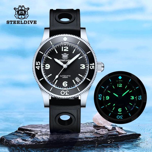 wristwatches steeldive 1952 mens diver watch automatic mechanical swiss c3 super luminous nh35 200m waterproof fifty five fathoms watches, Slivery;brown
wristwatches steeldive 1952 mens diver watch automatic mechanical swiss c3 super luminous nh35 200m waterproof fifty five fathoms watches, Slivery;brown