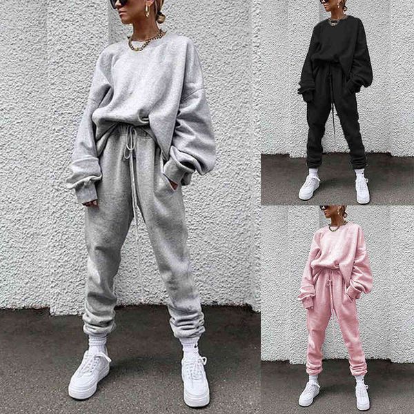 women's tracksuits 2 piece set women tracksuit spring autumn clothing sets solid pullover and pants suit female loose lounge w, Gray
women's tracksuits 2 piece set women tracksuit spring autumn clothing sets solid pullover and pants suit female loose lounge w, Gray