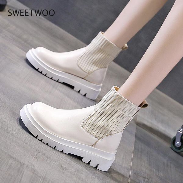boots ankle woman slip-on shoes fashion knitted elastic round toe short platform square heels leather women, Black
boots ankle woman slip-on shoes fashion knitted elastic round toe short platform square heels leather women, Black