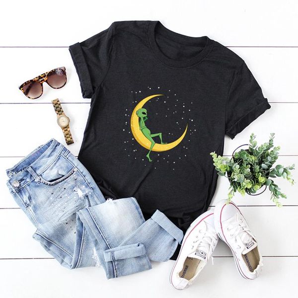 women's t-shirt moon alien print women 100%cotton t-shirts summer plus size o-neck short sleeve t shirt multicolor female tees, White
women's t-shirt moon alien print women 100%cotton t-shirts summer plus size o-neck short sleeve t shirt multicolor female tees, White