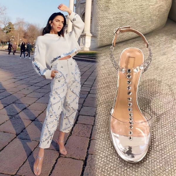sandals 2021 summer style rhinestone transparent stiletto leather sandals female party open toe fashion wedding shoes, Black
sandals 2021 summer style rhinestone transparent stiletto leather sandals female party open toe fashion wedding shoes, Black