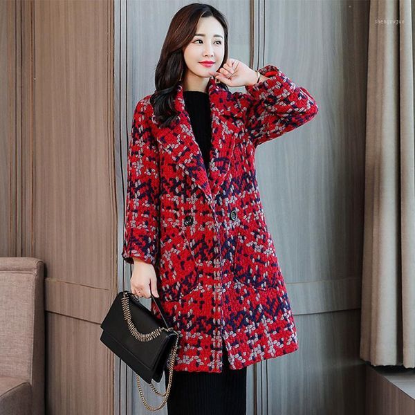 women's wool & blends 2021 listing tweed woolen coat female plus size autumn and winter clothes korean jacket women lattice thick warm, Black
women's wool & blends 2021 listing tweed woolen coat female plus size autumn and winter clothes korean jacket women lattice thick warm, Black