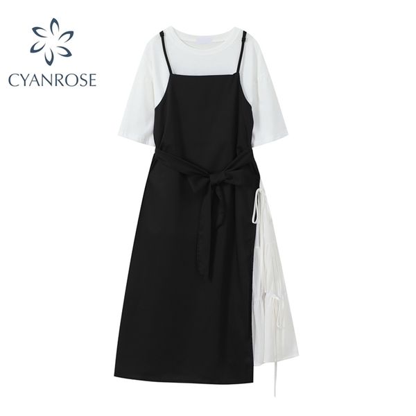 sleeveless split dress women casual patchwork loose o-neck daily korean style fake two piece summer chic dresses female 210515, Black;gray
sleeveless split dress women casual patchwork loose o-neck daily korean style fake two piece summer chic dresses female 210515, Black;gray