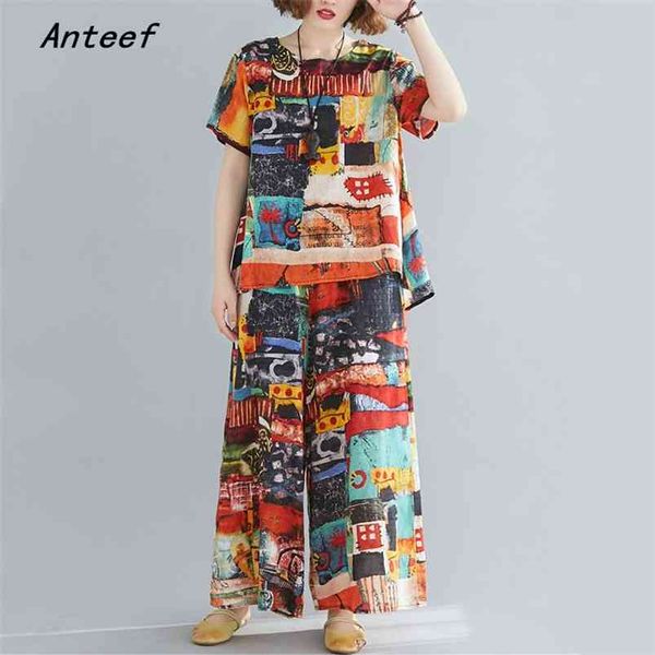 cotton vintage summer casual 2 two piece set loose tee t shirt women t-shirt ladies tshirt wide leg pants 210722, White
cotton vintage summer casual 2 two piece set loose tee t shirt women t-shirt ladies tshirt wide leg pants 210722, White