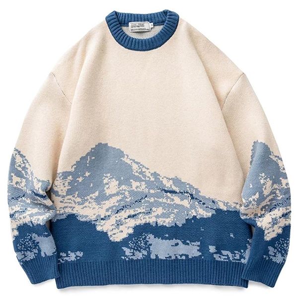men's sweaters men harajuku all-match couple gradient snow mountain print pullover woman oversized korean neutral knit clothes spring, White;black
men's sweaters men harajuku all-match couple gradient snow mountain print pullover woman oversized korean neutral knit clothes spring, White;black