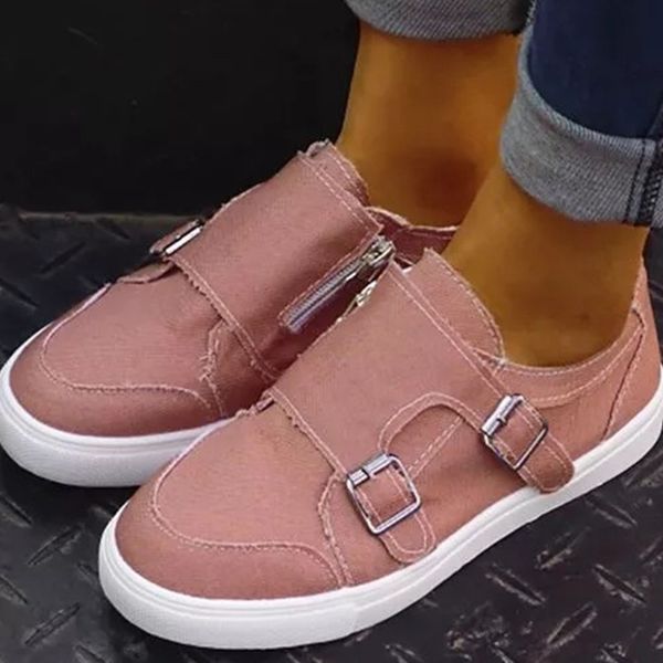 sneakers women vulcanize shoes casual flats shoes solid color buckle strap breathable ladies zipper outdoor shoes for women 2021, Black;white
sneakers women vulcanize shoes casual flats shoes solid color buckle strap breathable ladies zipper outdoor shoes for women 2021, Black;white