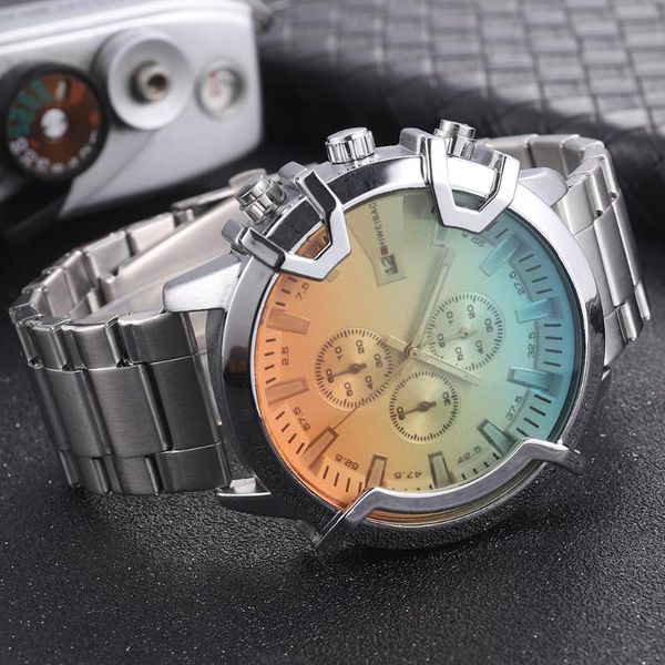 wristwatches brand watches men steel strip quartz sport clock business multiple time zones chronograph wristwatch relogio masculino, Slivery;brown
wristwatches brand watches men steel strip quartz sport clock business multiple time zones chronograph wristwatch relogio masculino, Slivery;brown