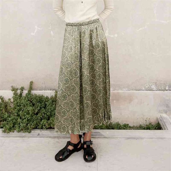 women summer vintage loose skirt za print elastic waist bow tie female elegant fashion street botton clothes 210513, Black
women summer vintage loose skirt za print elastic waist bow tie female elegant fashion street botton clothes 210513, Black