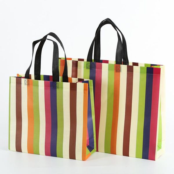 storage bags 10 pieces ladies fashion color stripes shopping bag portable stylish business for party favor reusable wateproof handbag
storage bags 10 pieces ladies fashion color stripes shopping bag portable stylish business for party favor reusable wateproof handbag