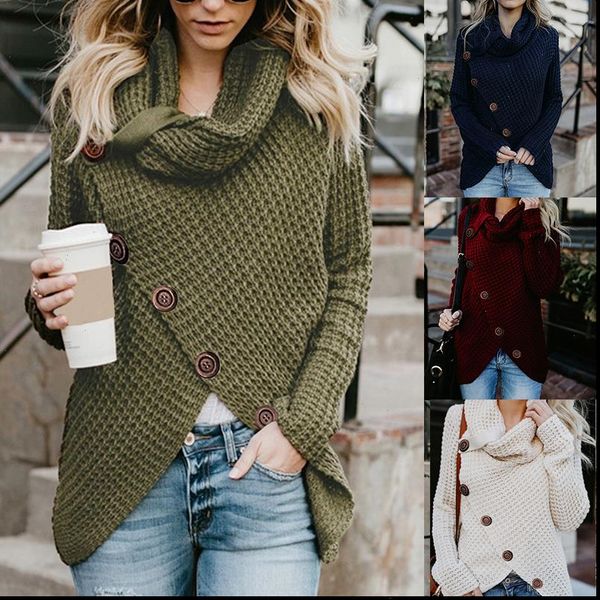 women turtleneck sweater sweaters winter casual irregular oversized knitted pullovers streetwear buttons long sleeve solid female jumper, White;black
women turtleneck sweater sweaters winter casual irregular oversized knitted pullovers streetwear buttons long sleeve solid female jumper, White;black