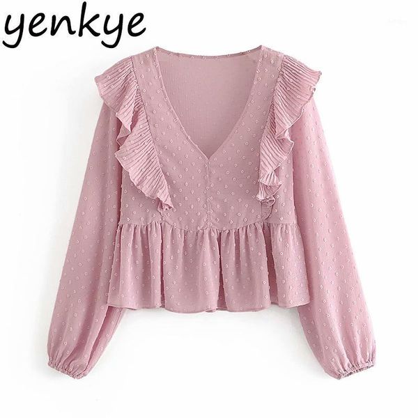 vintage solid color dotted ruffle crop women v neck long sleeve casual blouse fashion autumn blusas women's blouses & shirts, White
vintage solid color dotted ruffle crop women v neck long sleeve casual blouse fashion autumn blusas women's blouses & shirts, White