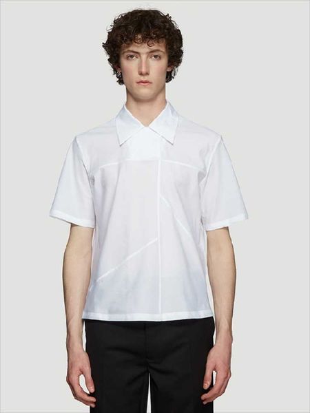men's casual shirts summer white small pointed collar sleeve head street simple business city short shirt geometric design, White;black
men's casual shirts summer white small pointed collar sleeve head street simple business city short shirt geometric design, White;black
