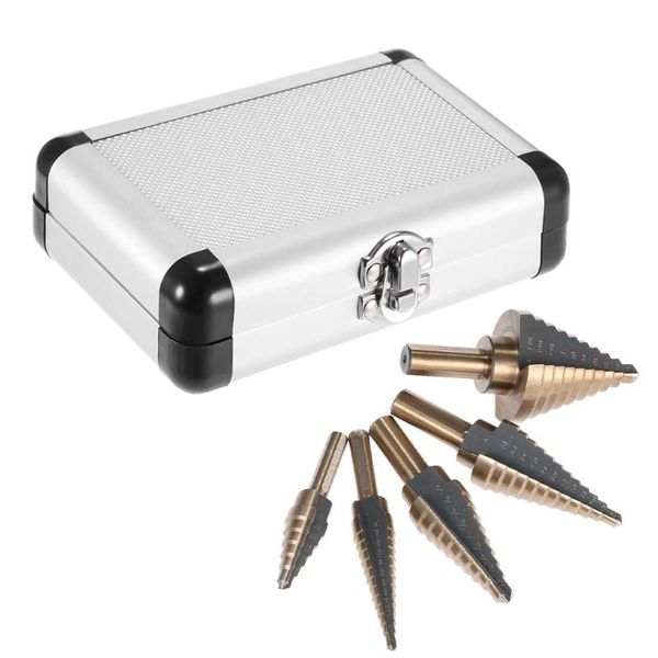 professional hand tool sets 5pcs high speed steel 4241 step drill bit set metal drilling for wood with aluminum box cone
professional hand tool sets 5pcs high speed steel 4241 step drill bit set metal drilling for wood with aluminum box cone