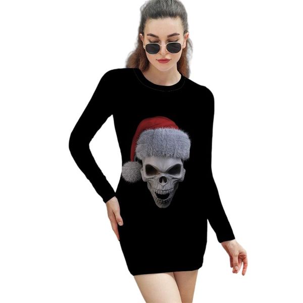 casual dresses fashion ladies dress long sleeve slim 3d christmas skull violent aesthetics spring and autumn short skirt, Black;gray
casual dresses fashion ladies dress long sleeve slim 3d christmas skull violent aesthetics spring and autumn short skirt, Black;gray