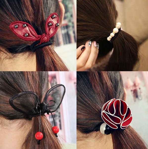 fashion pearl flower rabbit ear hair circle butterfly knot hair rope 2 shop accessories, Black
fashion pearl flower rabbit ear hair circle butterfly knot hair rope 2 shop accessories, Black