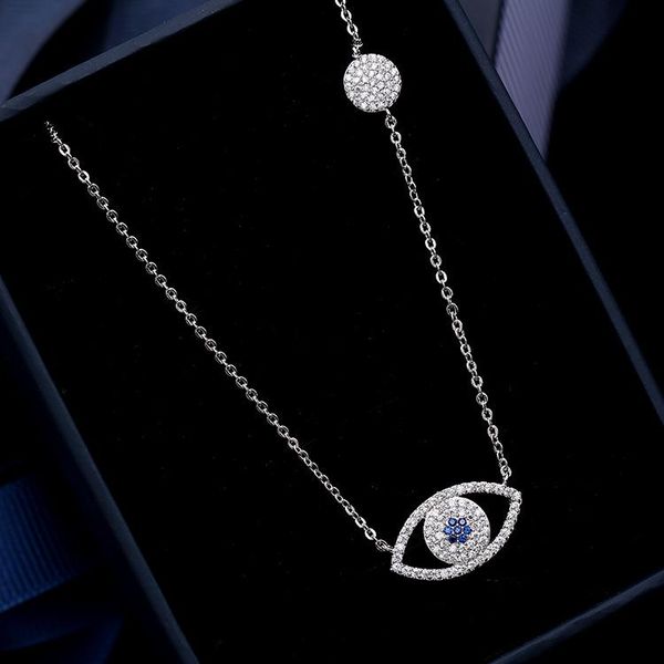 pendant necklaces swour jewelry white gold color cubic zircon cz eye design round blue stone long chain necklace s216, Silver
pendant necklaces swour jewelry white gold color cubic zircon cz eye design round blue stone long chain necklace s216, Silver