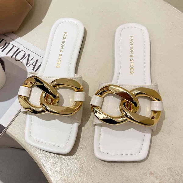 women summer new flat sandals slippers female casual metal decoration chain fashion comfortable outdoor beach plus size slides 80% off outle, Black
women summer new flat sandals slippers female casual metal decoration chain fashion comfortable outdoor beach plus size slides 80% off outle, Black