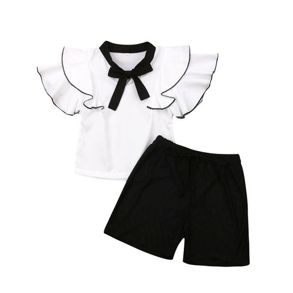 3-7t girls clothes set ruffle short sleeve t-shirt for girls white tie t shirt girls black shorts pants girl sets clothing
3-7t girls clothes set ruffle short sleeve t-shirt for girls white tie t shirt girls black shorts pants girl sets clothing