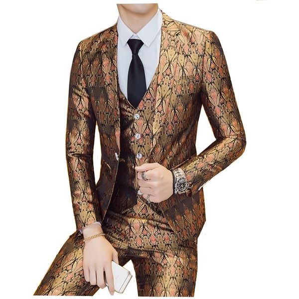 men's suits & blazers brand slim fit casual terno masculino 3pcs suit men luxury pattern dress one button host stage tuxedo, White;black
men's suits & blazers brand slim fit casual terno masculino 3pcs suit men luxury pattern dress one button host stage tuxedo, White;black