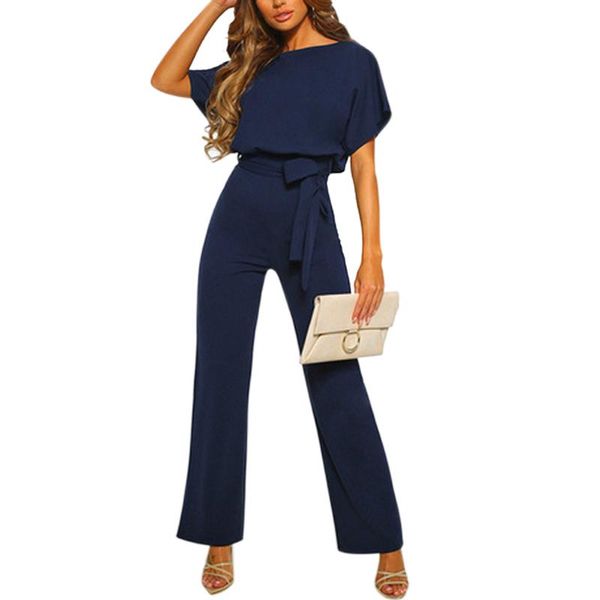 women's jumpsuits & rompers ladies solid color loose wide sleeve strappy waist jumper for summer hsj88, Black;white
women's jumpsuits & rompers ladies solid color loose wide sleeve strappy waist jumper for summer hsj88, Black;white