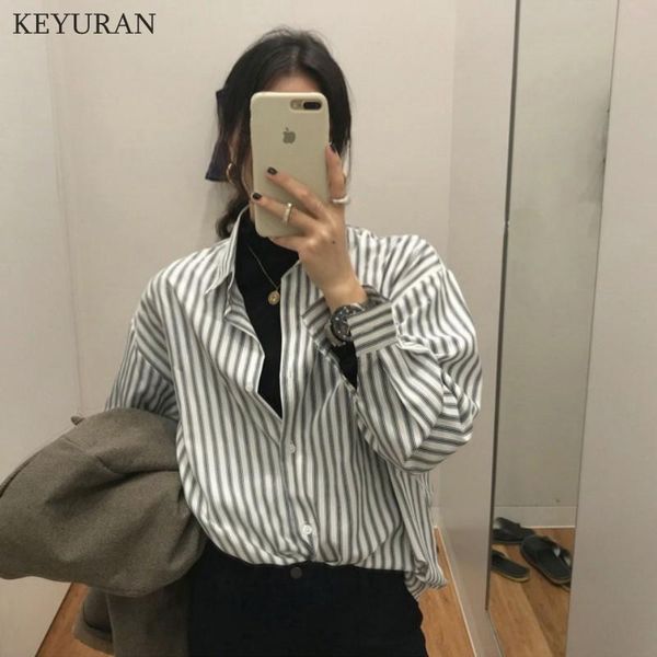 women's blouses & shirts autumn fashion loose striped women retro design 2021 spring turn down collar full blouse base casual, White
women's blouses & shirts autumn fashion loose striped women retro design 2021 spring turn down collar full blouse base casual, White