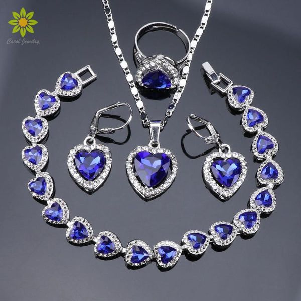 wedding jewelry sets bridal set for women silver bracelet earrings ring blue cz stones heart shaped necklace gifts box, Slivery;golden
wedding jewelry sets bridal set for women silver bracelet earrings ring blue cz stones heart shaped necklace gifts box, Slivery;golden