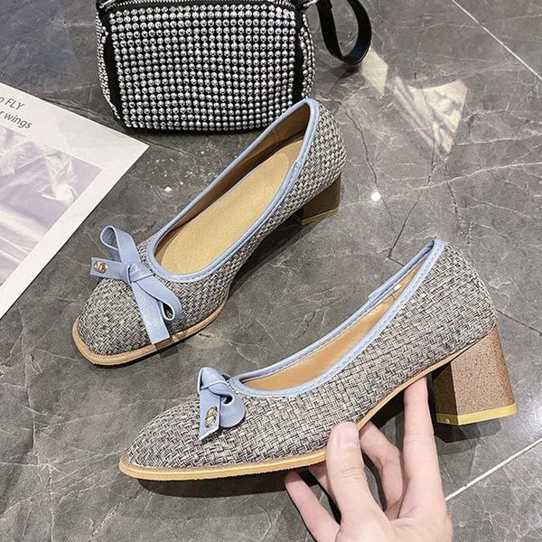 dress shoes est korean women butterfly weave lattice slip on chunky high heel pump 5.5 / 7.5 cm round toe single office party, Black
dress shoes est korean women butterfly weave lattice slip on chunky high heel pump 5.5 / 7.5 cm round toe single office party, Black