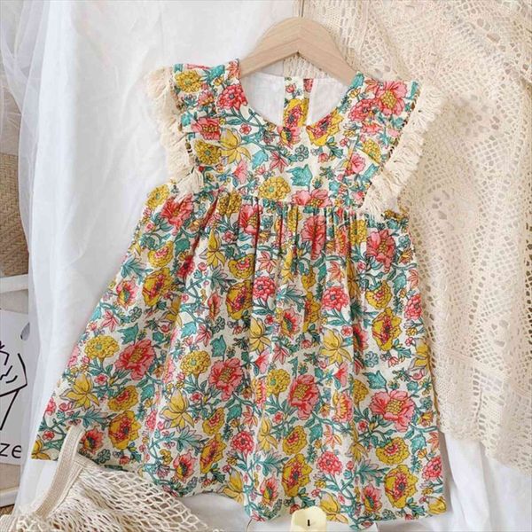 girls floral summer childrens clothes girl dress european american ethnic style lace flying sleeves princess fairy, Red;yellow
girls floral summer childrens clothes girl dress european american ethnic style lace flying sleeves princess fairy, Red;yellow