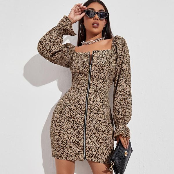 casual dresses women leopard print mini dress bodycon a-line long lantern sleeve zipper night party club autumn winter fashion, Black;gray
casual dresses women leopard print mini dress bodycon a-line long lantern sleeve zipper night party club autumn winter fashion, Black;gray