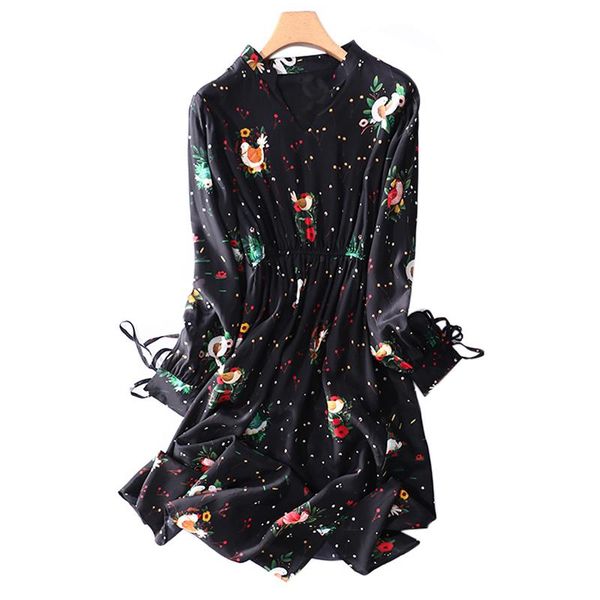 casual dresses print black full sleeve v-neck shell 100% silk dress women natural fiber elegant summer lady clothing, Black;gray
casual dresses print black full sleeve v-neck shell 100% silk dress women natural fiber elegant summer lady clothing, Black;gray