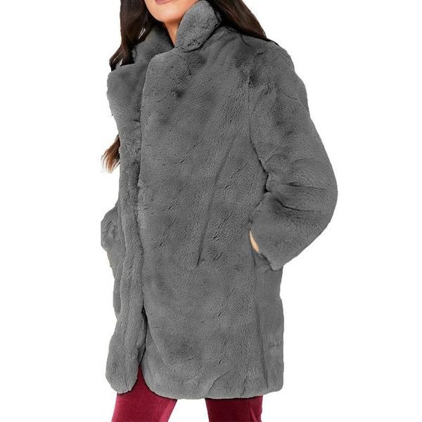 women's fur & faux jacket women autumn winter thicken warm soft loose fleece coat lady mid-length lapel plush casual overcoat 2021, Black
women's fur & faux jacket women autumn winter thicken warm soft loose fleece coat lady mid-length lapel plush casual overcoat 2021, Black