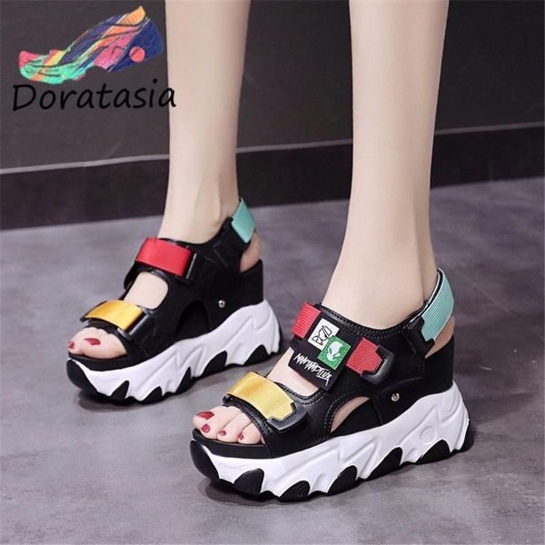 arriva women mixed color hook loop open toe platform shoes wedges leisure sandals, Black
arriva women mixed color hook loop open toe platform shoes wedges leisure sandals, Black