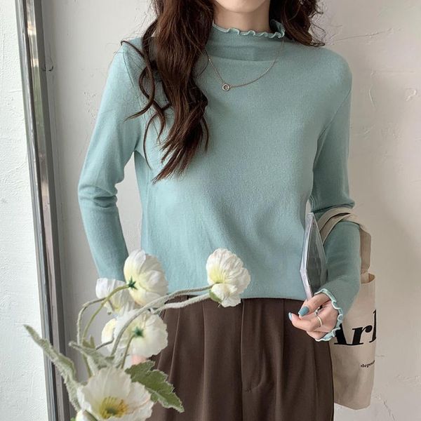 women's sweaters zohoha 2021 autumn korean leisure high collar basic sweater slim cosy long sleeve pullover home style fashion, White;black
women's sweaters zohoha 2021 autumn korean leisure high collar basic sweater slim cosy long sleeve pullover home style fashion, White;black