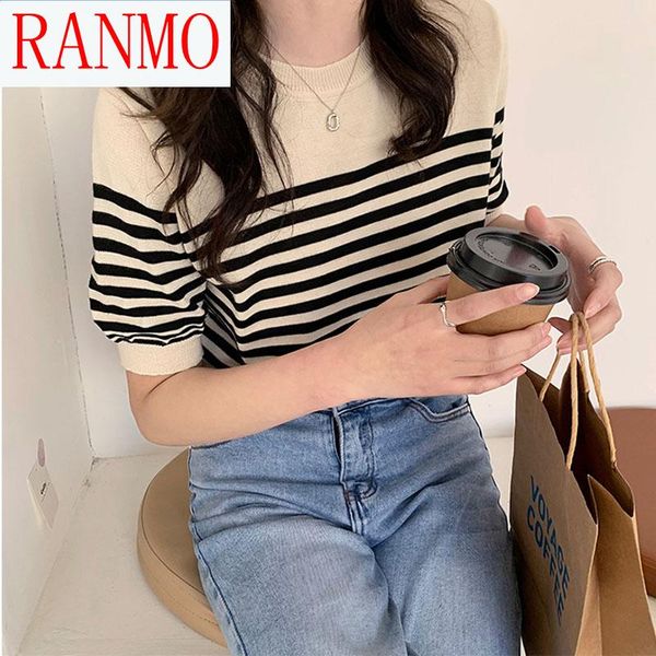 women's t-shirt knit stripe summer o-neck casual loose basic short sleeve bottom female, White
women's t-shirt knit stripe summer o-neck casual loose basic short sleeve bottom female, White