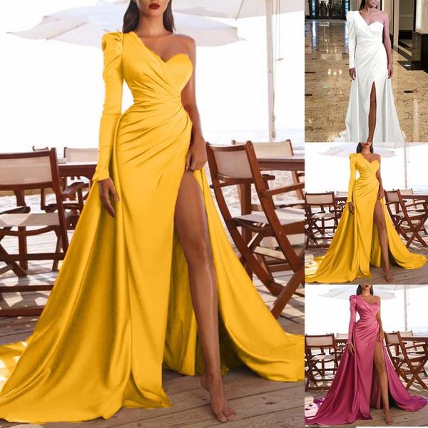 casual dresses wedding party one shoulder pleated split robes de cocktail elegant bodycon formal mother of the bride prom vestidos, Black;gray
casual dresses wedding party one shoulder pleated split robes de cocktail elegant bodycon formal mother of the bride prom vestidos, Black;gray