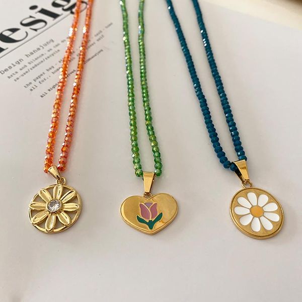 chokers delicate stainless steel jewelry pvd gold plated frangipan/tulip flower pendant necklace facet crystal elegant, Golden;silver
chokers delicate stainless steel jewelry pvd gold plated frangipan/tulip flower pendant necklace facet crystal elegant, Golden;silver