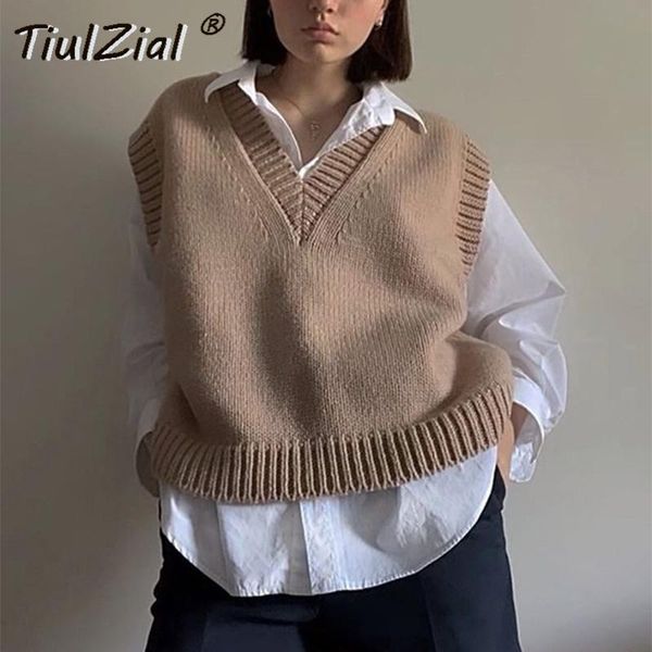 women's vests tiulzial sleeveless v neck loose vest autumn fall sweater for women casual oversized knitting pullover, Black;white
women's vests tiulzial sleeveless v neck loose vest autumn fall sweater for women casual oversized knitting pullover, Black;white