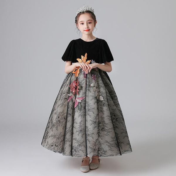 girl's dresses flower girl illusion embroidery sequined o-neck short princess floor-length tulle lace luxury black kids party gown h642, Red;yellow
girl's dresses flower girl illusion embroidery sequined o-neck short princess floor-length tulle lace luxury black kids party gown h642, Red;yellow